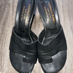 Donald J. Pliner Black Leather Sandals